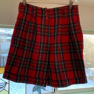 Vintage Plaid High Rise Shorts from Italy